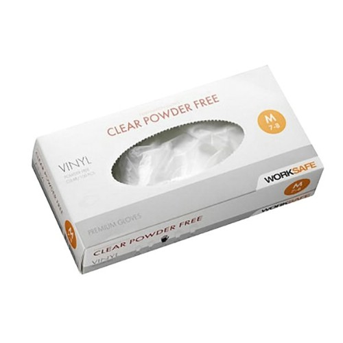 Engångshandske WORKSAFE Clear vinyl puderfri