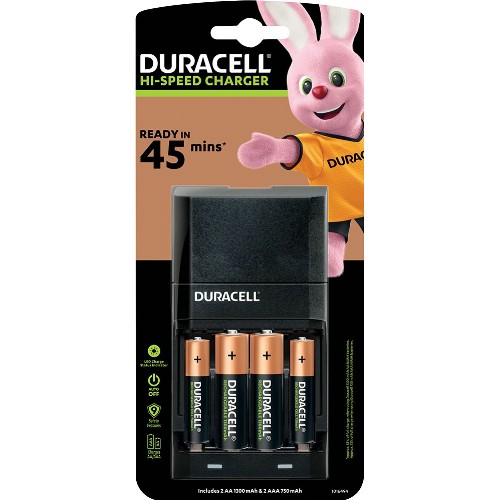 Batteriladdare DURACELL inkl 2x AA, 2x AAA (NiMH) 1,2 V